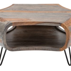 Moebel Living Šedý sheeshamový konferenční stolek Gabriel  - Šířka70 cm- Hloubka 70 cm