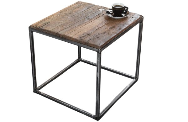Moebel Living Masivní teakový odkládací stolek Raw 40 x 40 cm  - Výška40 cm- Šířka 40 cm