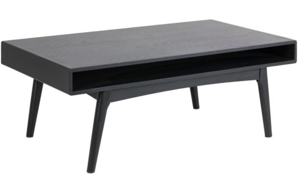 Scandi Černý dubový konferenční stolek Aiko 130 x 70 cm  - Výška50 cm- Šířka 130 cm