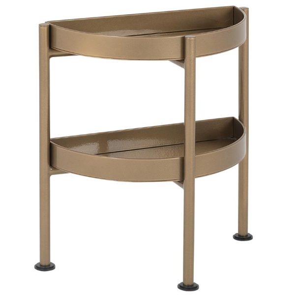 Nordic Design Zlatý kovový odkládací stolek Nollan Half 40 x 20 cm  - Výška45 cm- Šířka 40 cm
