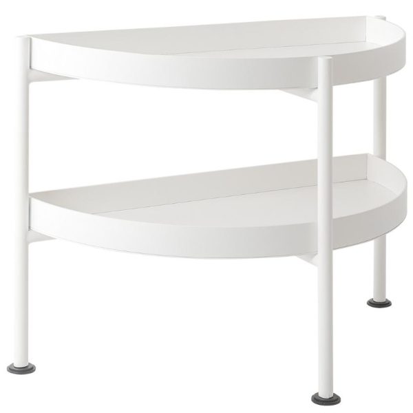 Nordic Design Bílý kovový odkládací stolek Nollan Half 60 x 20 cm  - Výška45 cm- Šířka 60 cm