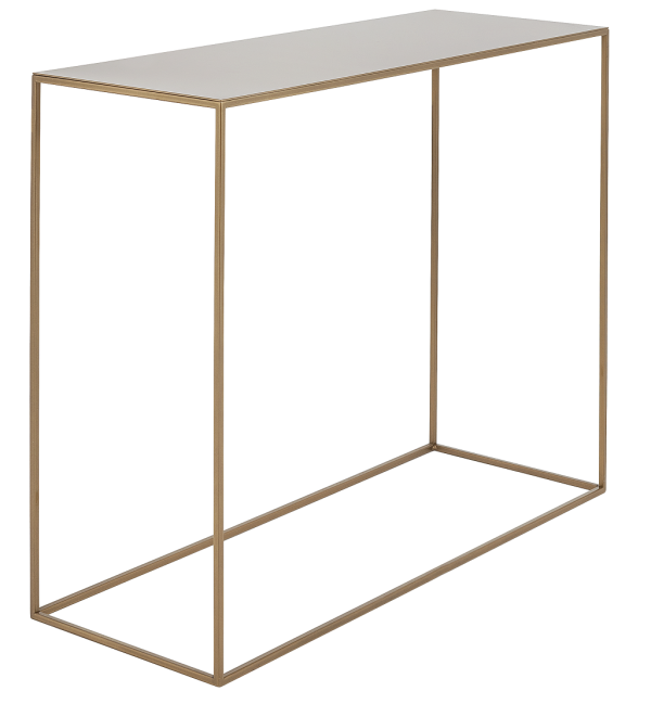 Nordic Design Zlatý kovový toaletní stolek Moreno 100 x 35 cm  - Výška75 cm- Šířka 100 cm