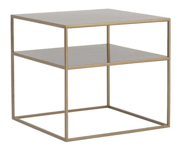 Nordic Design Zlatý kovový konferenční stolek Moreno II. 50 x 50 cm  - Výška45 cm- Šířka 50 cm