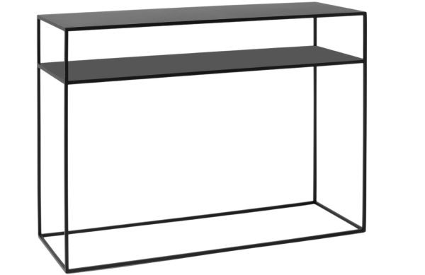 Nordic Design Černý kovový toaletní stolek Moreno II. 100 x 35 cm  - Výška75 cm- Šířka 100 cm