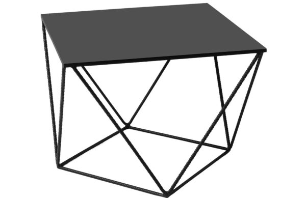 Nordic Design Černý kovový konferenční stolek Deryl 55 x 55 cm  - Šířka55 cm- Hloubka 55 cm