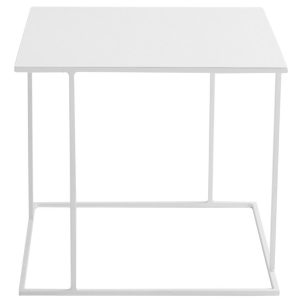 Nordic Design Bílý kovový konferenční stolek Valter 50 x 50 cm  - Šířka50 cm- Hloubka 50 cm