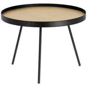 Dřevěný kulatý konferenční stolek Kave Home Nenet 60 cm  - Výška44 cm- Průměr 60 cm