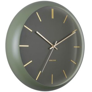 Time for home Zeleno-zlaté nástěnné hodiny Belene Ø 40 cm  - Průměr40 cm- Hloubka 0