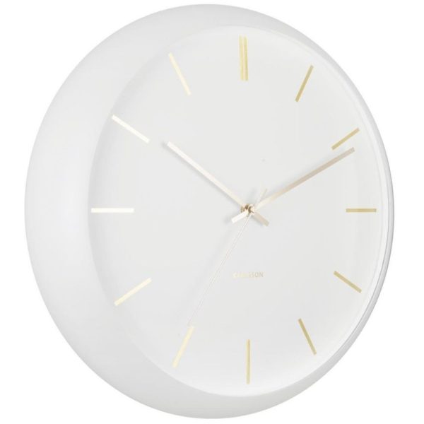 Time for home Bílo-zlaté nástěnné hodiny Belene Ø 40 cm  - Průměr40 cm- Hloubka 0