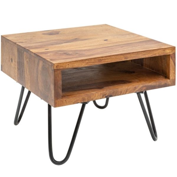 Moebel Living Masivní sheeshamový konferenční stolek Remus 45x35 cm  - Šířka45 cm- Výška 45 cm