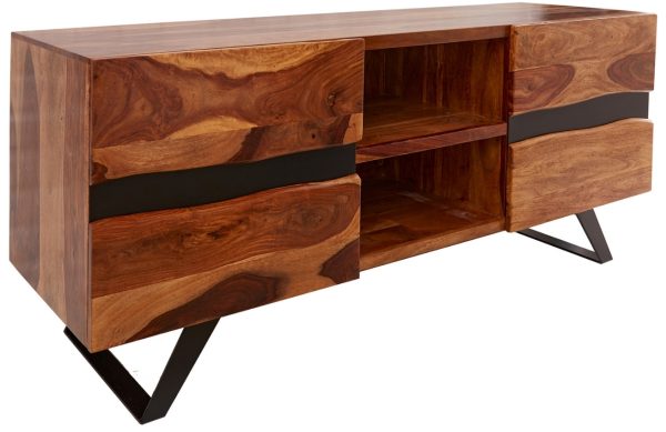 Moebel Living Masivní sheeshamový TV stolek Tanzani 160x45 cm  - Šířka160 cm- Výška 63 cm