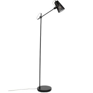 White Label Černá kovová stojací lampa WLL Fokus 136 cm  - Výška135