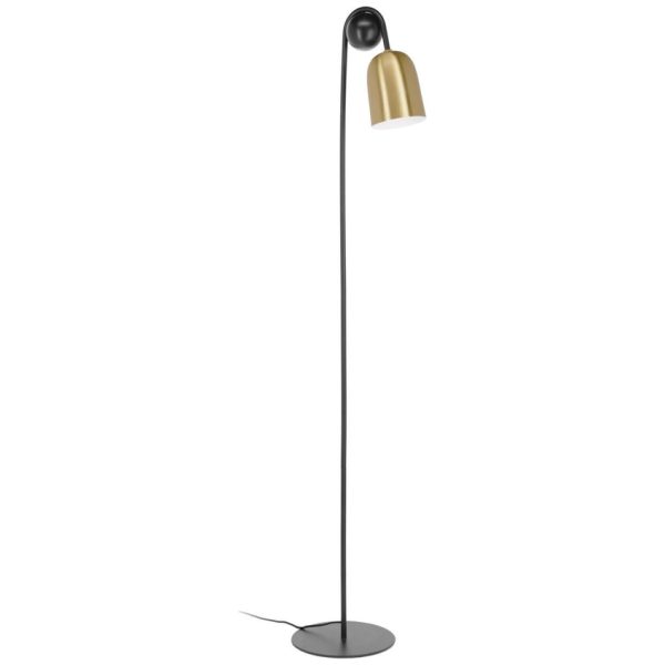 Zlatá kovová stojací lampa Kave Home Natsumi 180 cm  - Výška180 cm- Šířka 30 cm