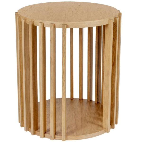 Dubový kulatý konferenční stolek Woodman Drum Ø 53 cm  - Výška58 cm- Průměr 53 cm