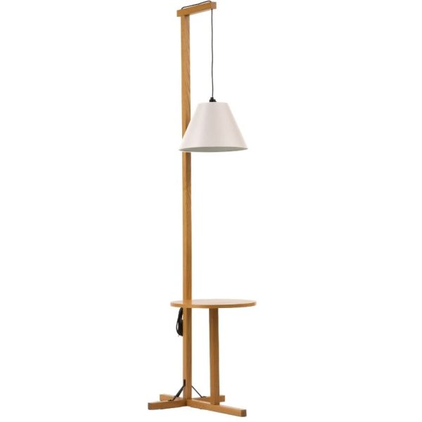 Bílá dubová stojací lampa Woodman Floor 199 cm  - Výška199 cm- Šířka 69 cm