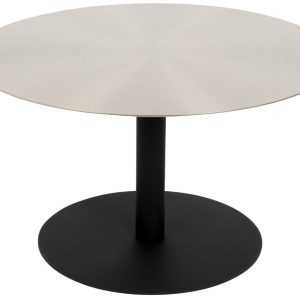 Stříbrný konferenční stolek ZUIVER SNOW SATIN 60 cm  - Průměr60 cm- Výška 35 cm