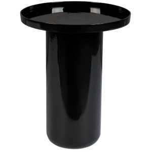 Černý kovový kulatý odkládací stolek ZUIVER SHINY BOMB 40 cm  - Výška51