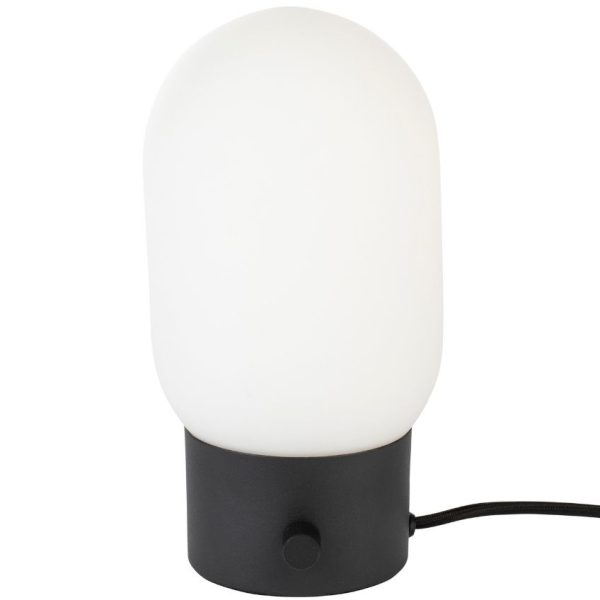 Bílo černá skleněná stolní lampa ZUIVER URBAN  - Výška24