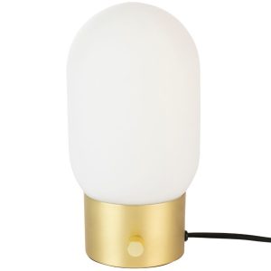 Bílo zlatá skleněná stolní lampa ZUIVER URBAN  - Výška24