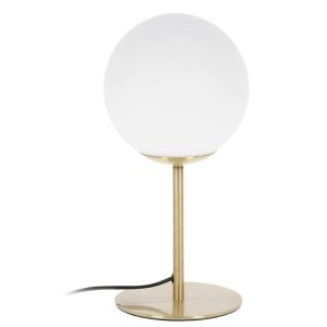 Bílá skleněná stolní lampa Kave Home Mahala 28 cm  - Výška28 cm- Průměr stínidla 13 cm