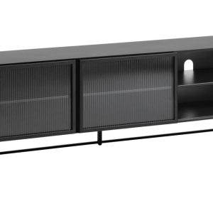 Černý kovový TV stolek Kave Home Trixie 180 x 41 cm  - Výška58 cm- Šířka 180 cm