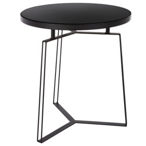 Černý kovový konferenční stolek Bizzotto Zahira 50 cm  - Výška50 cm- Průměr 55 cm