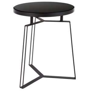 Černý kovový odkládací stolek Bizzotto Zahira 40 cm  - Výška50 cm- Průměr 40 cm