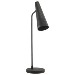 House Doctor Černá kovová stolní lampa Precise 52 cm  - Celková výška52 cm- Stínidlo Černý kov