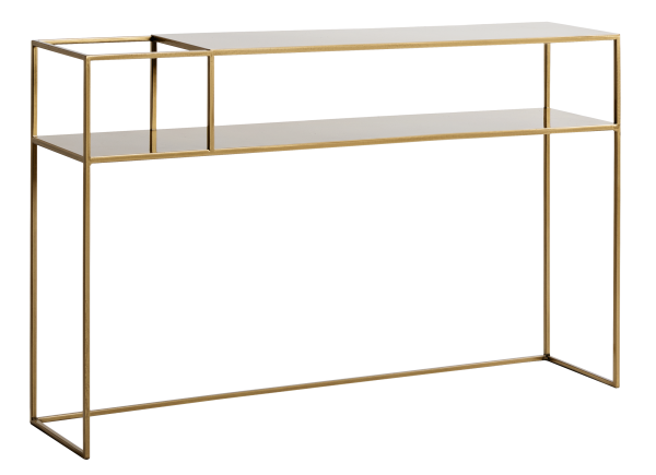 Nordic Design Zlatý kovový toaletní stolek Moreno 120 cm x 25 cm  - Výška75 cm- Šířka 120 cm