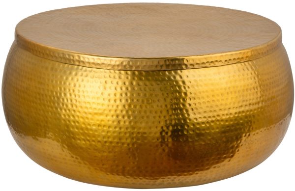 Moebel Living Zlatý kovový konferenční stolek Cuvre 70cm  - Šířka70 cm- Výška 30 cm