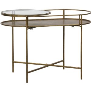 Hoorns Mosazný konferenční stolek Luten 65x37 cm  - Výška46 cm- Šířka 65 cm