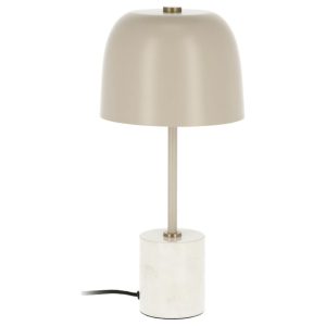 Béžová kovová stolní lampa Kave Home Alish 40 cm  - Výška40 cm- Šířka 19 cm