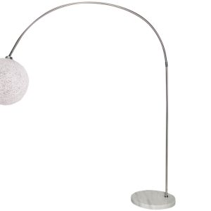 Moebel Living Bílá stojací lampa Moon  - Šířka185 cm- Výška 205 cm