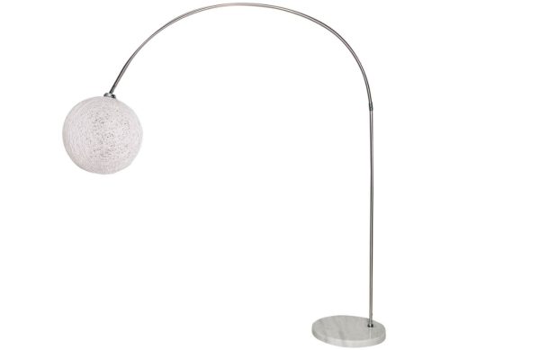 Moebel Living Bílá stojací lampa Moon  - Šířka185 cm- Výška 205 cm