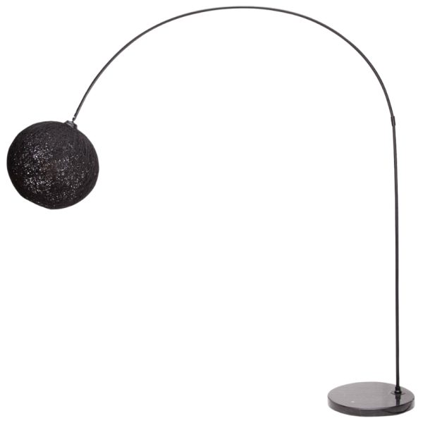 Moebel Living Černá stojací lampa Moon  - Šířka185 cm- Výška 205 cm