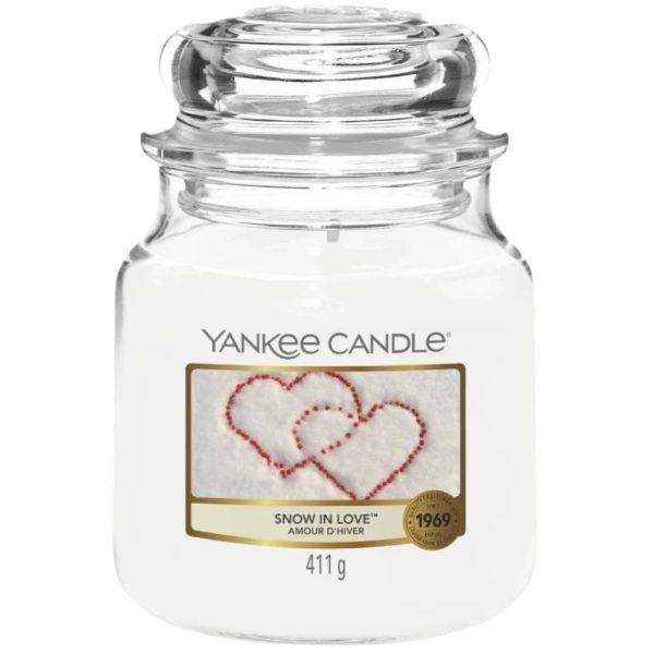 Střední vonná svíčka Yankee Candle Snow in Love  - Doba hoření65-75 hodin- Šířka 10