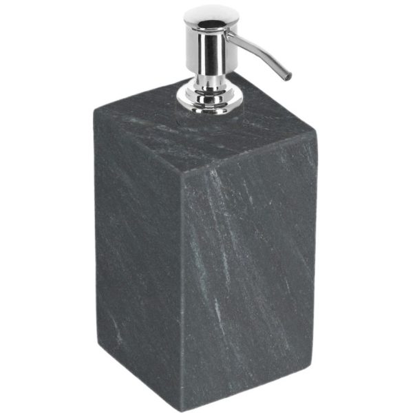 Černý mramorový dávkovač na mýdlo Kave Home Aixa  - Výška18 cm- Průměr 8 cm