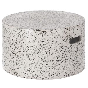Bílý cementový konferenční stolek Kave Home Jenell 52 cm  - Výška30 cm- Šířka 52 cm