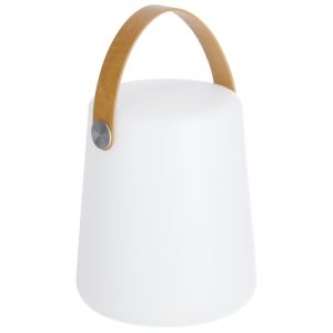 Bílá plastová stolní LED lampa Kave Home Dialma  - Výška28 cm- Šířka 17 cm