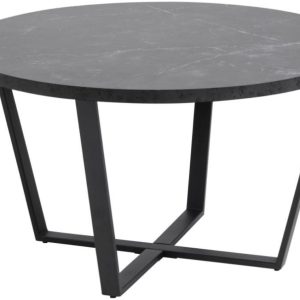 Scandi Černý mramorový konferenční stolek Calvin 77 cm  - Výška44 cm- Průměr 77 cm
