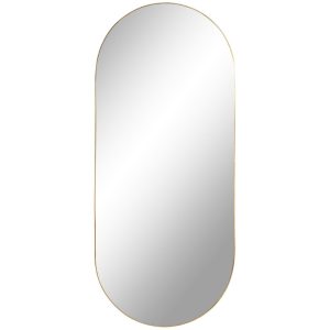 Nordic Living Zlaté kovové nástěnné zrcadlo Vincent 35 x 80 cm  - Výška80 cm- Šířka 35 cm