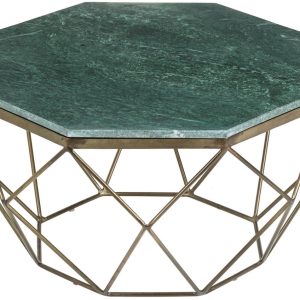 Moebel Living Zelený mramorový konferenční stolek Centurio 69 cm  - Šířka69 cm- Výška 38 cm