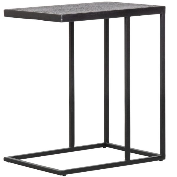 Hoorns Černý kovový odkládací stolek Fabe 55 x 45 cm  - Výška55 cm- Šířka 45 cm