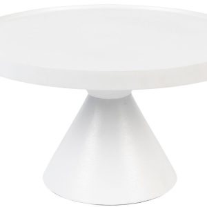 Bílý kovový konferenční stolek ZUIVER FLOSS 60 cm  - Výška33 cm- Průměr 60 cm