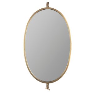 White Label Mosazné nástěnné zrcadlo WLL LARA  - Výška48 cm- Hloubka 4 cm