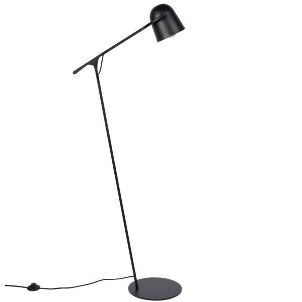 Černá kovová stojací lampa ZUIVER LAU 131 cm  - Výška131 cm- Šířka 61 cm