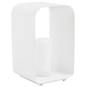 Bílá kovová zahradní stolní LED lampa Bizzotto Rinley 45 cm  - Výška45 cm- Šířka 25 cm