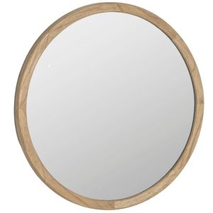 Dřevěné závěsné zrcadlo Kave Home Alum 80 cm  - Průměr80 cm- Hloubka 4 cm