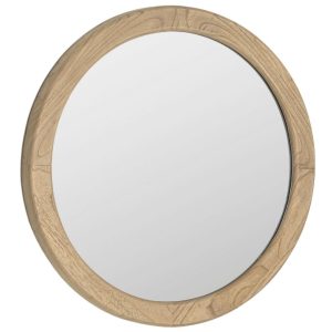 Dřevěné závěsné zrcadlo Kave Home Alum 50 cm  - Průměr50 cm- Hloubka 4 cm