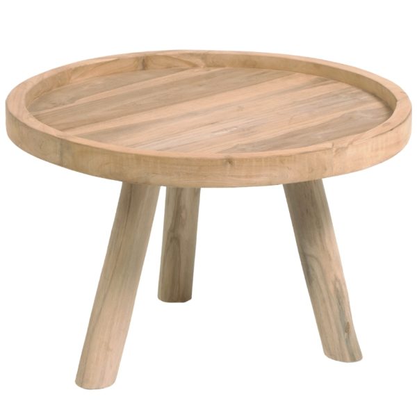 Teakový kulatý konferenční stolek Kave Home Glenda 55 cm  - Výška36 cm- Šířka 55 cm